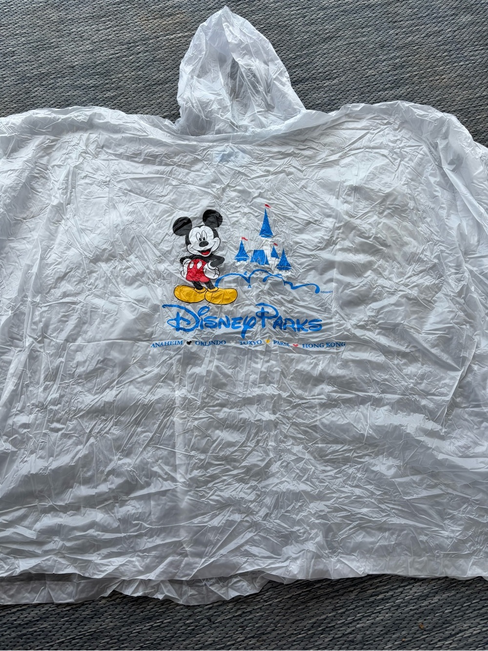 Disney Parks Hooded Rain Poncho Mickey and Castle Graphic